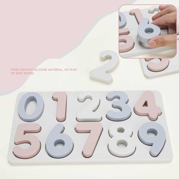 Colorful Silicone Early Learning Number Puzzle Board for Kids | Food - Grade Silicone | Safe & Durable | Montessori Educational Toy