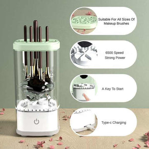 White Electric Makeup Brush Cleaner and Dryer | USB Automatic Cleaning Device | UV Sterilization | Fast Drying