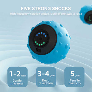Blue Vibrating Massage Ball | Deep Tissue Muscle Relaxation & Recovery | Portable Electric Massager | USB Rechargeable