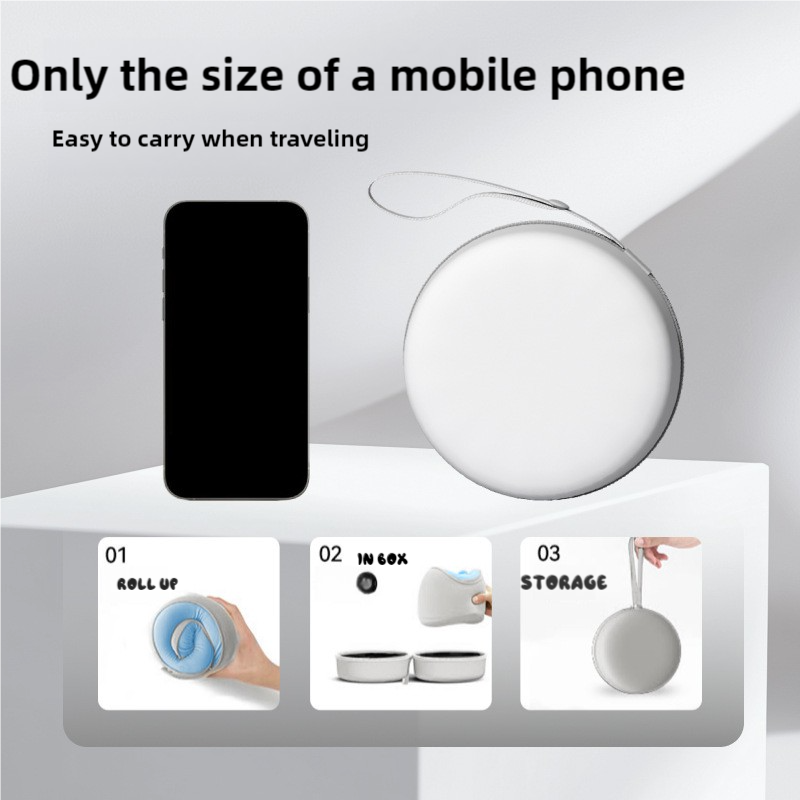 Pink & Grey Portable U-Shaped Memory Foam Travel Pillow | Ergonomic Neck Support | Lightweight | Compact with Storage Box