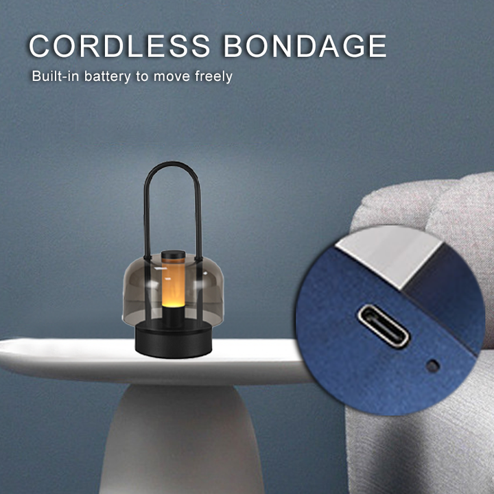 Black LED Lantern | Touch Control | Portable & Rechargeable | Adjustable Brightness | USB Charging