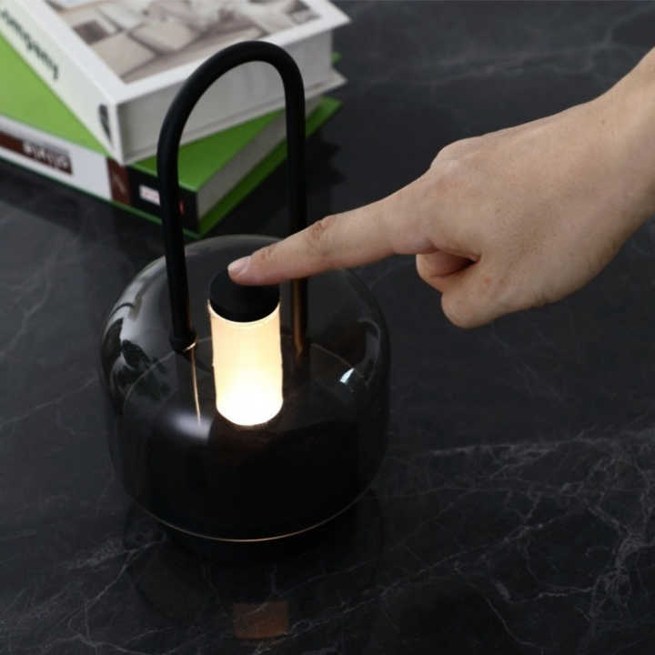 Black LED Lantern | Touch Control | Portable & Rechargeable | Adjustable Brightness | USB Charging