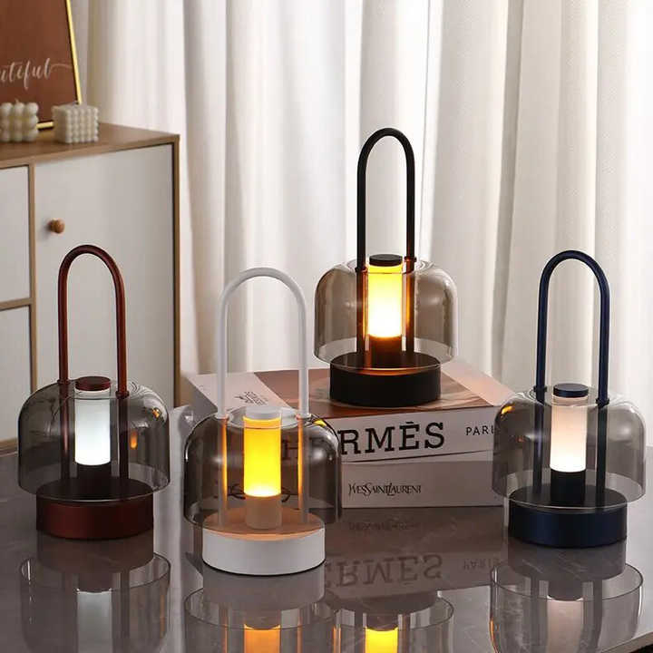 Black LED Lantern | Touch Control | Portable & Rechargeable | Adjustable Brightness | USB Charging