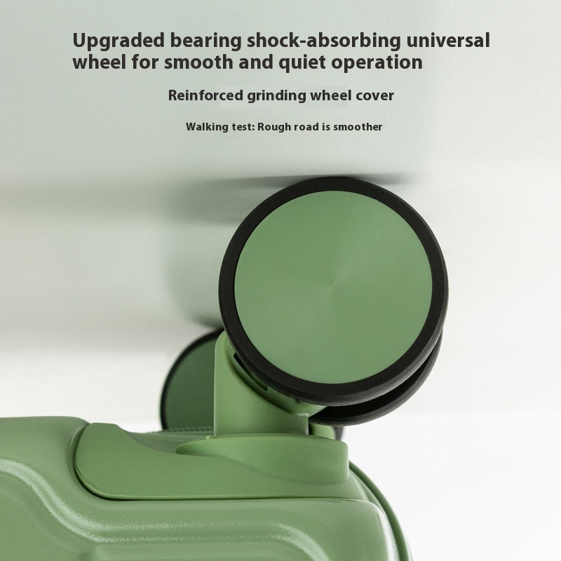 Dark Green 18-Inch Lightweight Carry-On Luggage | Waterproof & Anti-Theft | Silent Universal Wheels