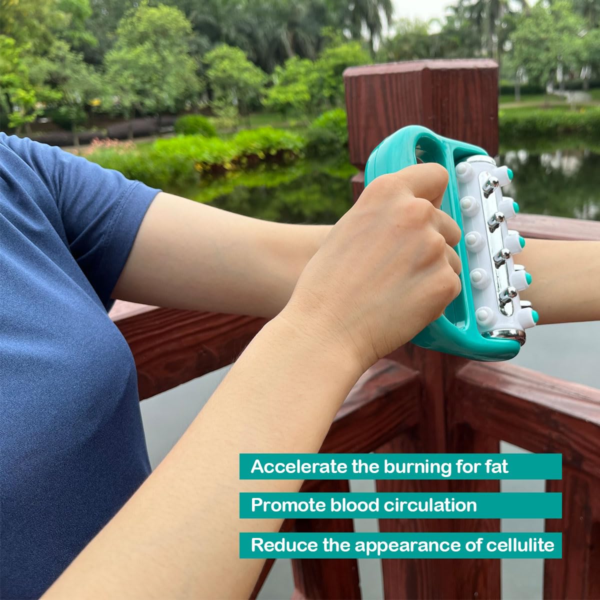 Handheld Roller Massager | Yellow | 2-Pack | 5-Row Manual Acupressure Tool