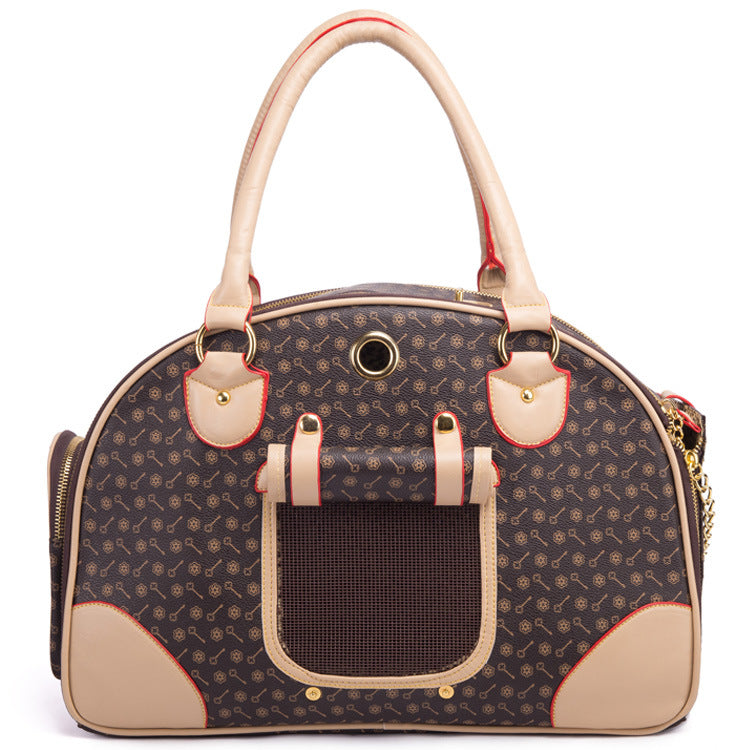 Portable Dog Carrier | Anti-Crush Design | Travel Bag for Pets | L 42x29x18cm | Coffee Color