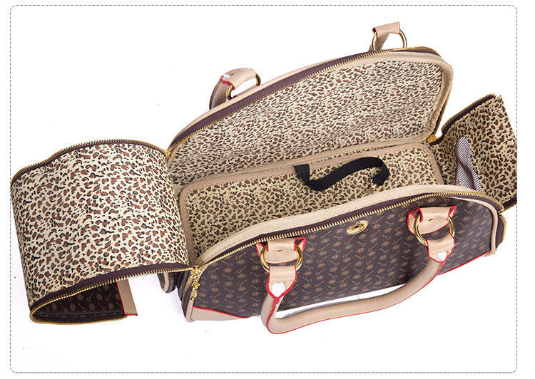 Portable Dog Carrier | Anti-Crush Design | Travel Bag for Pets | L 42x29x18cm | Coffee Color