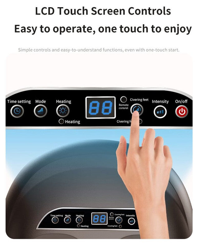 Luxury Automatic Foot Massager | Black Shiatsu Foot & Calf Massager | Adjustable Intensity | Air Compression | Digital Display