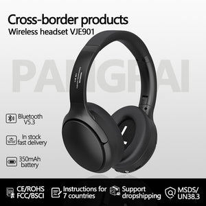 Silver VJE901 Wireless Bluetooth Over-Ear Headphones | Active Noise Cancelling | Premium Sound