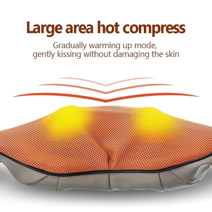 Portable Kneading Neck & Shoulder Massager with Heat | Four-Button Design | Blue