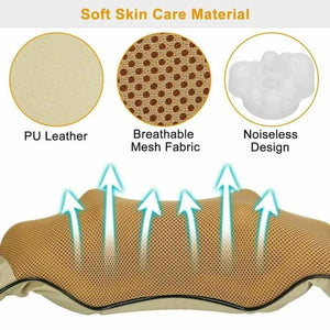 Portable Kneading Neck & Shoulder Massager with Heat | Four-Button Design | Blue