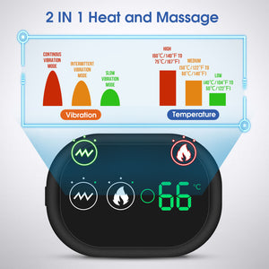 Gray Rechargeable Heated Shoulder Massager | LED Display | Adjustable Compression Wrap | Pain Relief