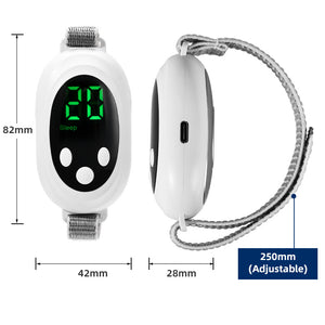 White | Portable Sleep Aid Device | EMS Pulse Relaxation & Stress Relief Gadget | LED Display | Adjustable Wrist Strap