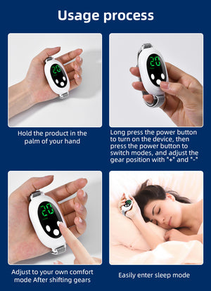 White | Portable Sleep Aid Device | EMS Pulse Relaxation & Stress Relief Gadget | LED Display | Adjustable Wrist Strap