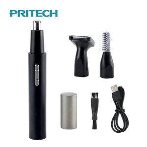 PRITECH TN-266 Multi-Functional Electric Hair Trimmer Kit | USB Rechargeable Grooming Set for Nose, Eyebrow, Beard & Body Hair