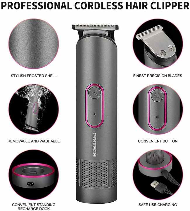 PRITECH PR-2888 Professional Hair Clipper Kit | USB Rechargeable | 600mAh Battery | IPX6 Waterproof | Grooming Set