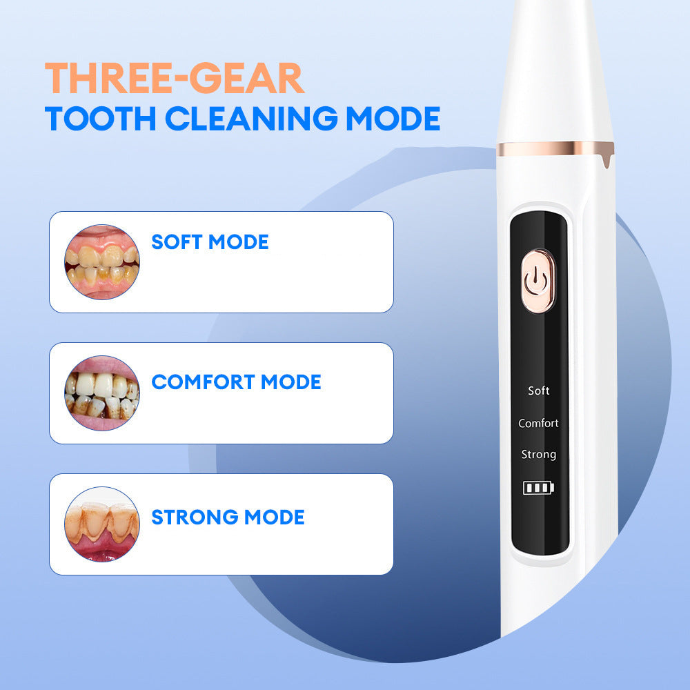 3-Speed Ultrasonic Electric Dental Cleaner with LED Light & Type-C Charging | Professional Plaque Remover Kit