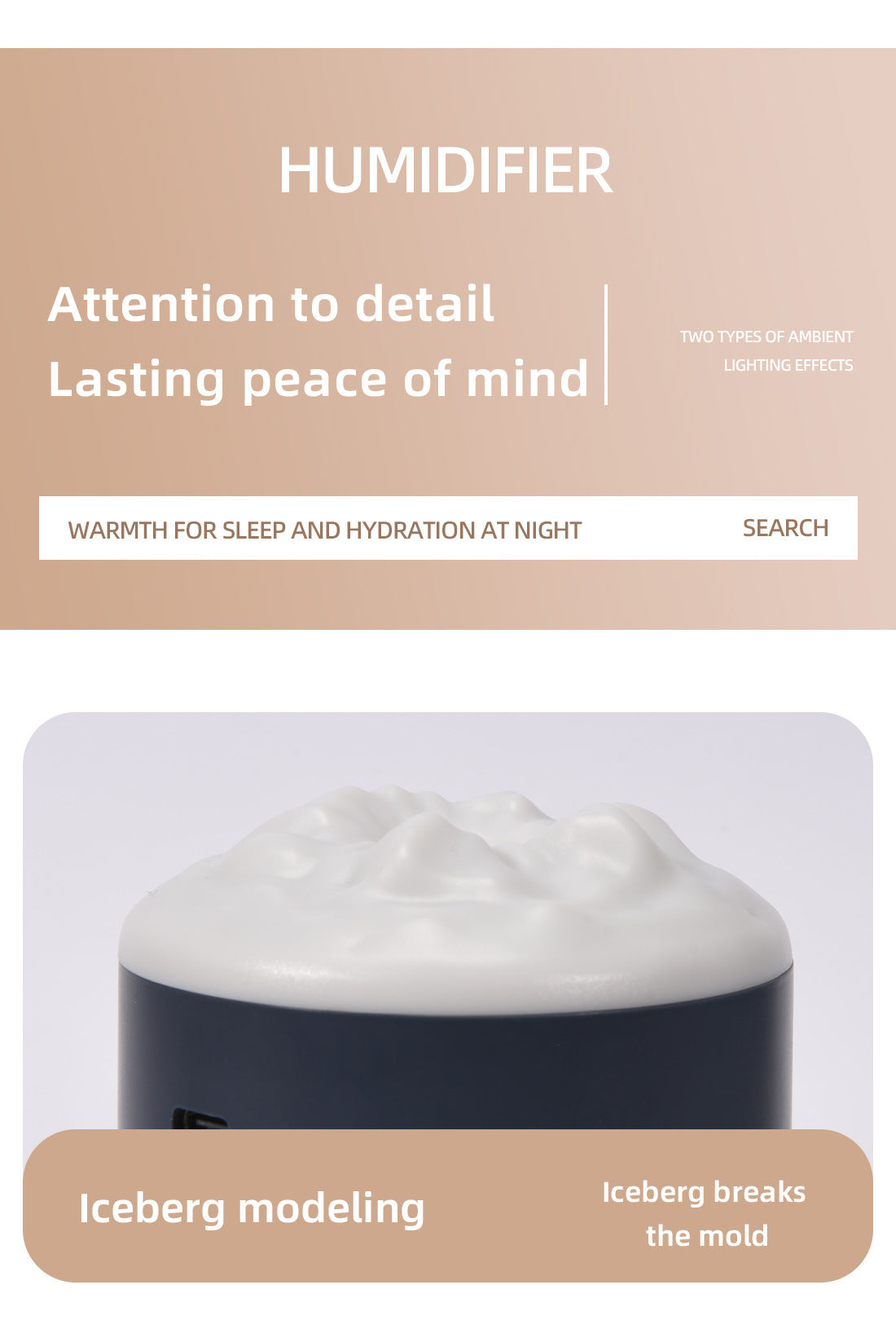 2 Pack | White Portable 350ML LED Desk Humidifier | Non-Wet Design | Silent Cool Mist for Home, Office & Car