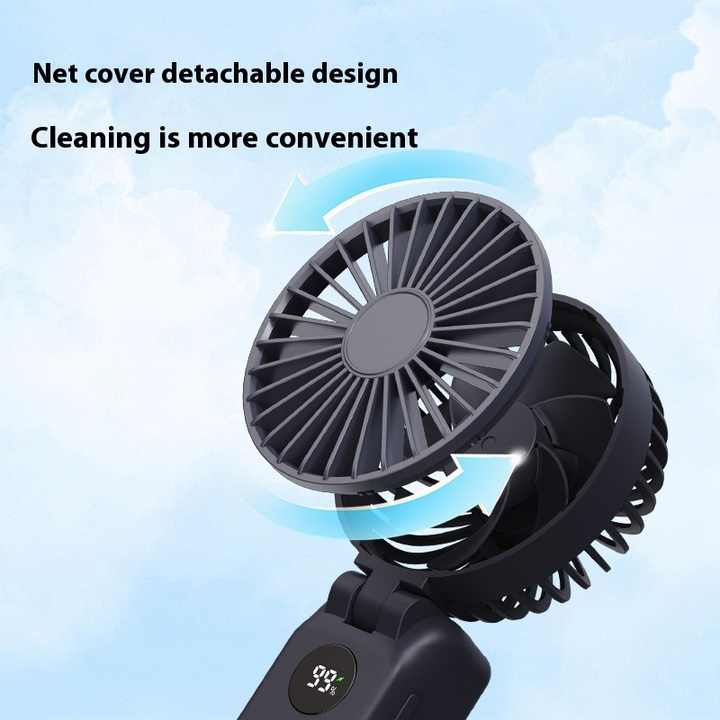 White Portable Handheld Fan | 2000mAh Battery | 3-in-1 Desk, Handheld & Hanging Fan | Model Q3