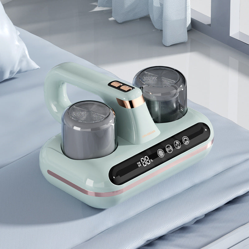 Green Wireless Dust Mite Vacuum Cleaner | UV Sterilization | 10000Pa Suction | With Humidity Display | Model HK-518