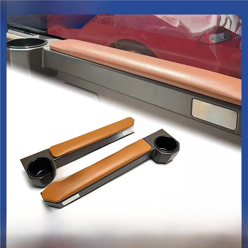 Toyota Land Cruiser FJ76/FJ79 Center Console and Door Armrest Cup Holder Set | Brown Leather