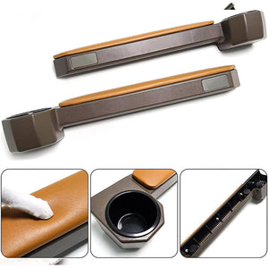 Toyota Land Cruiser FJ76/FJ79 Center Console and Door Armrest Cup Holder Set | Brown Leather