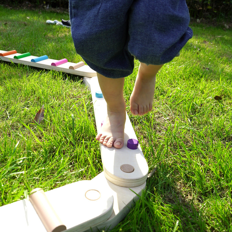Wooden Sensory Balance Beam Set for Kids | Indoor & Outdoor Balance Training