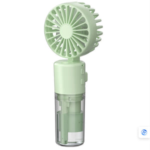 Portable 4-Speed Mini Spray Fan | Moisturizing Function | F2 Green | 2 Pack