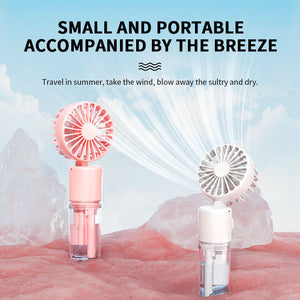 Portable 4-Speed Mini Spray Fan | Moisturizing Function | F2 Green | 2 Pack