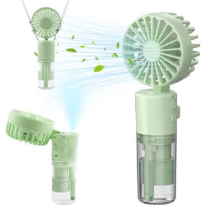 Portable 4-Speed Mini Spray Fan | Moisturizing Function | F2 Green | 2 Pack