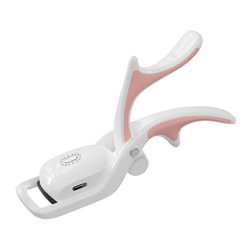 White Electric Heated Eyelash Curler | 3 Temperature Settings | Rechargeable | Compact Design