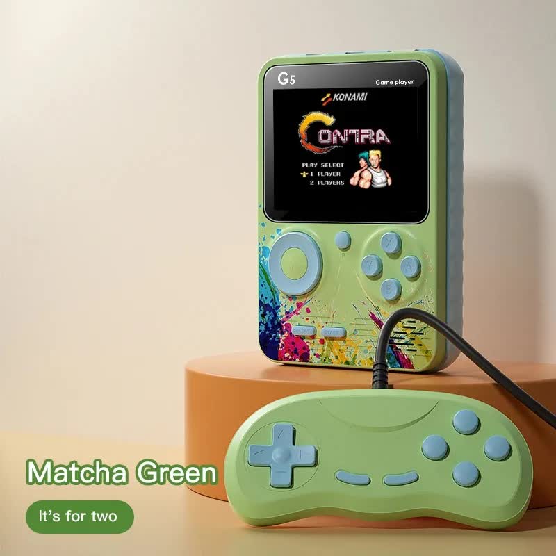 G5 Retro Handheld Game Console | 500 Classic Games | Green | Gamepad Included