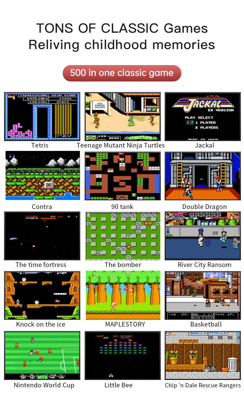 G5 Retro Handheld Game Console | 500 Classic Games | Green | Gamepad Included