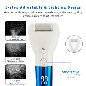Rechargeable Electric Callus Remover | Adjustable Speeds | LED Display | Dark Blue