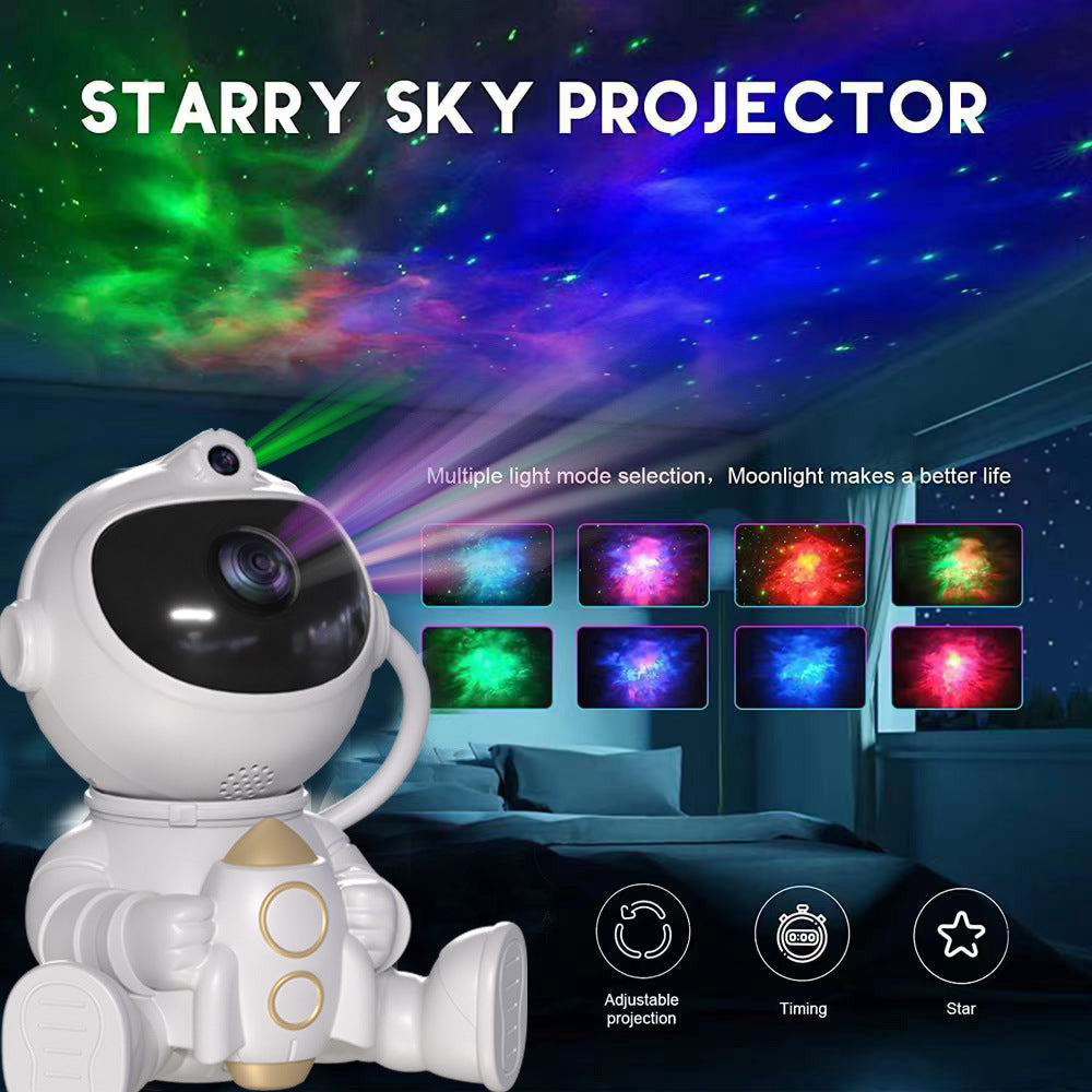 Astronaut Galaxy Projector Night Light | Rocket Design | Remote Control | Starry Sky Projection