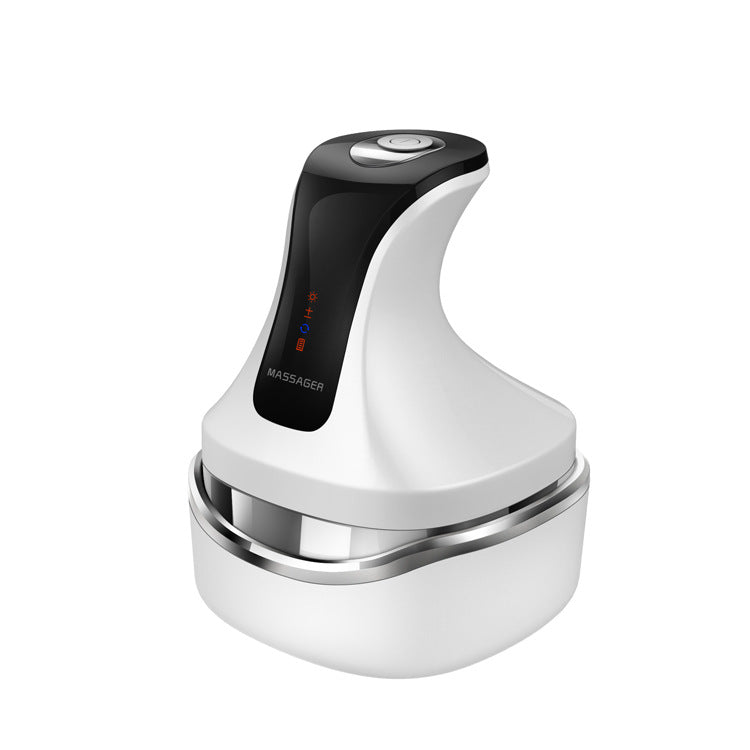 White Rechargeable Electric Scalp Massager | Adjustable Speeds | LED Therapy | Hair Care