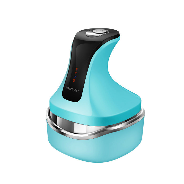 Blue Rechargeable Electric Scalp Massager | Adjustable Speeds | LED Therapy | Hair Care