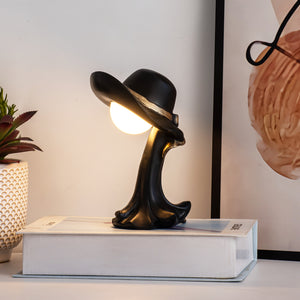 Black Creative Cowboy Hat USB Table Lamp | Unique Home & Office Décor