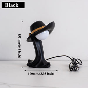 Black Creative Cowboy Hat USB Table Lamp | Unique Home & Office Décor