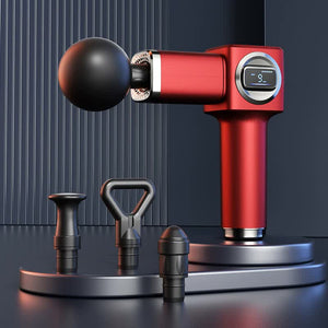 LC-007-Red Professional Massage Gun | LCD Display | Deep Tissue Muscle Massager