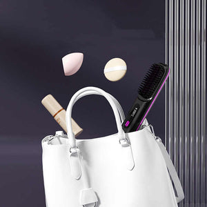 Hair Straightening Brush | Wireless | Compact & Rechargeable | White