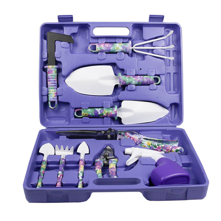 Floral Gardening Tool Set | YL/Z10 Purple | 10pc with Carry Case | Durable & Stylish