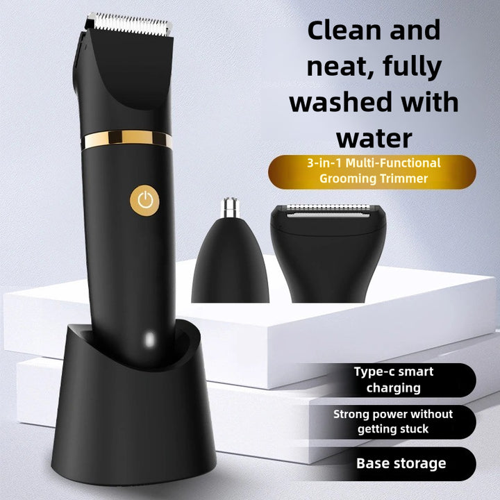 3-in-1 Waterproof Rechargeable Electric Hair Trimmer Set for Men | Professional Grooming Kit