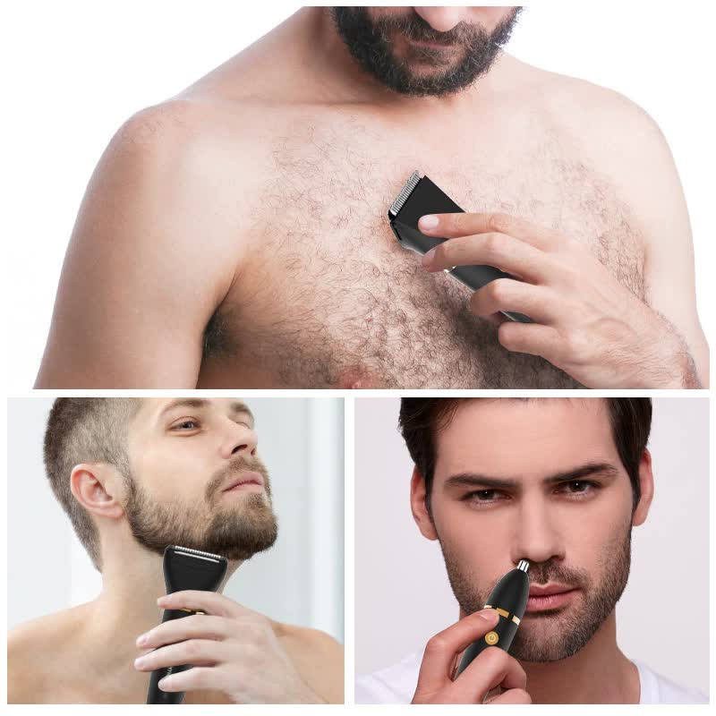 3-in-1 Waterproof Rechargeable Electric Hair Trimmer Set for Men | Professional Grooming Kit