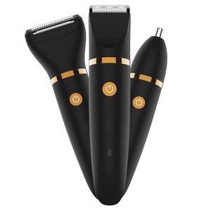 3-in-1 Waterproof Rechargeable Electric Hair Trimmer Set for Men | Professional Grooming Kit