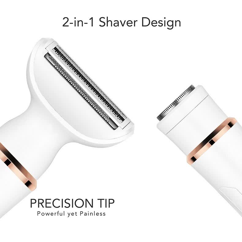 2-in-1 Electric Lady Shaver with Precision Tip | Portable & Rechargeable Grooming Tool