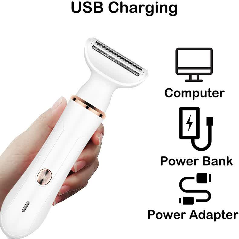 2-in-1 Electric Lady Shaver with Precision Tip | Portable & Rechargeable Grooming Tool