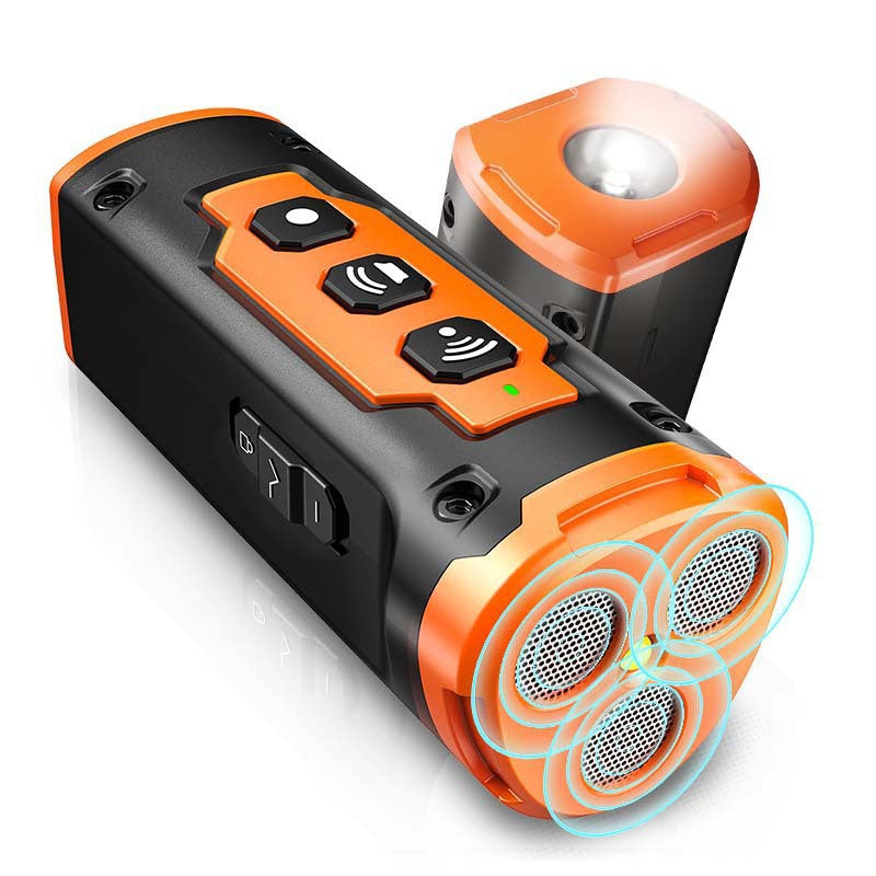 Ultrasonic Dog Repeller & Flashlight | Long-Range SOS Light | Orange