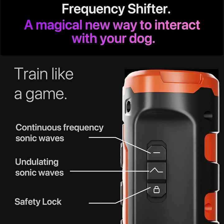 Ultrasonic Dog Repeller & Flashlight | Long-Range SOS Light | Orange