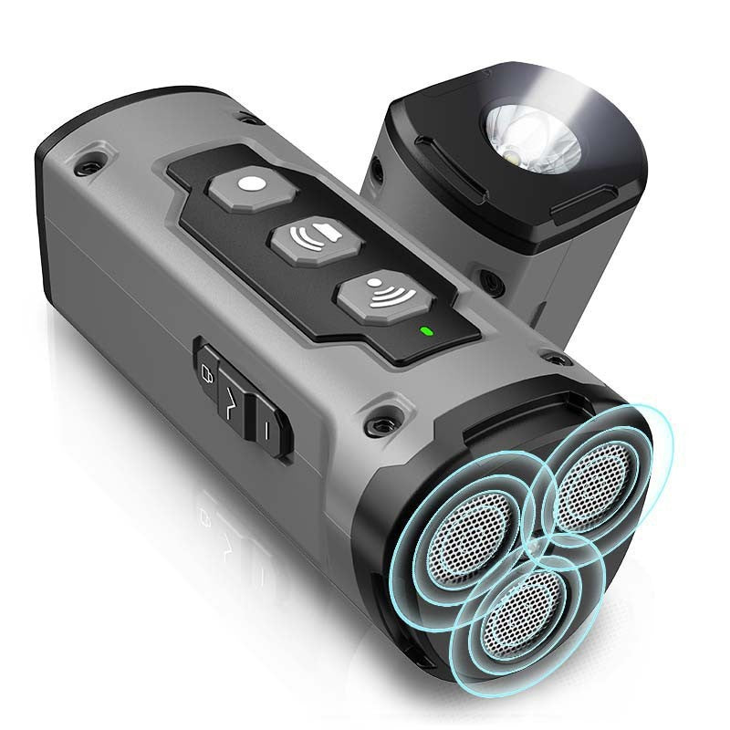 Ultrasonic Dog Repeller & Flashlight | Multifunctional | Long-Range SOS Emergency Light | Grey